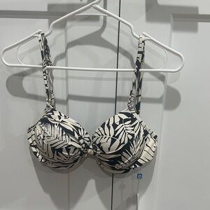 Bleu Rod Beattie Black and Cream Leaf Bikini Top